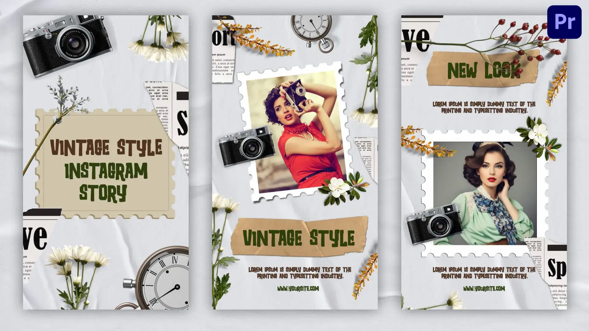 Vintage Fashion Style Paper Instagram Story